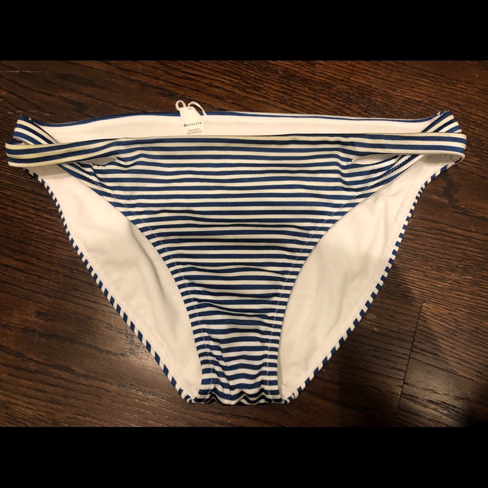 Athleta striped bathing suit bottoms